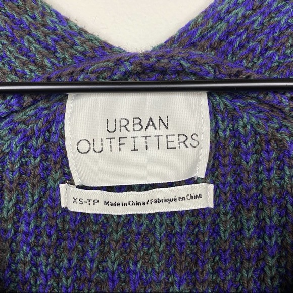 Urban Outfitters Victoria Blue Green Oversized V Neck Chunky Knit Sweater XS - Picture 8 of 11